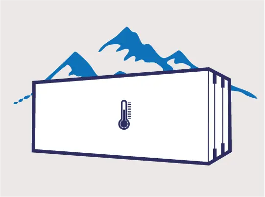 Grundriss eines Kühlcontainers 20 Fuß